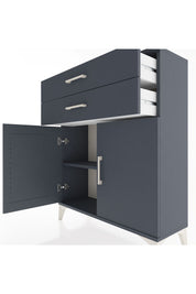 Arges Şifonyer 2 Raflı 2 Çekmeceli 2 Kapaklı 88x30x106 Antrasit-Antrasit