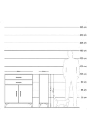 Arges Şifonyer 2 Raflı 2 Çekmeceli 2 Kapaklı 88x30x106 Antrasit-Antrasit