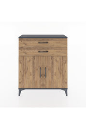 Arges Şifonyer 2 Raflı 2 Çekmeceli 2 Kapaklı 88x30x106 Antrasit-Çam