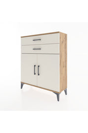 Arges Şifonyer 2 Raflı 2 Çekmeceli 2 Kapaklı 88x30x106 Çam-Aytaşı