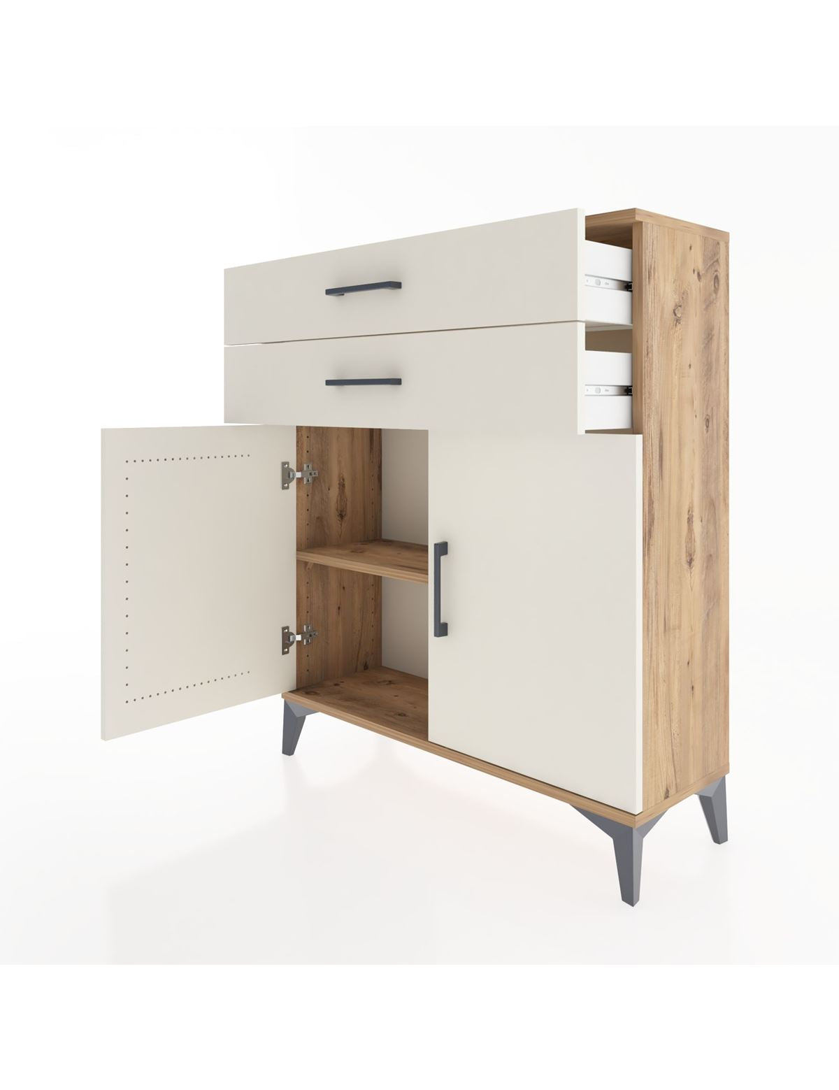 Arges Şifonyer 2 Raflı 2 Çekmeceli 2 Kapaklı 88x30x106 - S05M003V7A