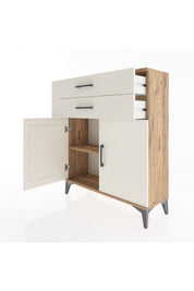 Arges Şifonyer 2 Raflı 2 Çekmeceli 2 Kapaklı 88x30x106 Çam-Aytaşı
