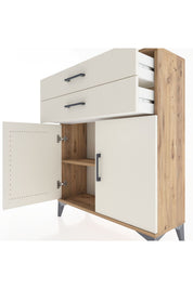 Arges Şifonyer 2 Raflı 2 Çekmeceli 2 Kapaklı 88x30x106 Çam-Aytaşı