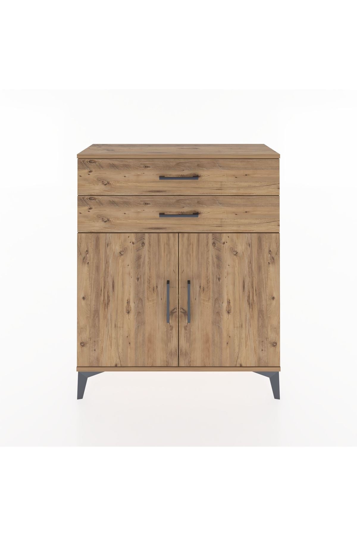 Arges Şifonyer 2 Raflı 2 Çekmeceli 2 Kapaklı 88x30x106 Çam-Çam