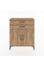 Arges Şifonyer 2 Raflı 2 Çekmeceli 2 Kapaklı 88x30x106 Çam-Çam