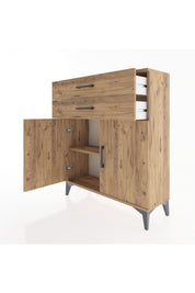 Arges Şifonyer 2 Raflı 2 Çekmeceli 2 Kapaklı 88x30x106 Çam-Çam