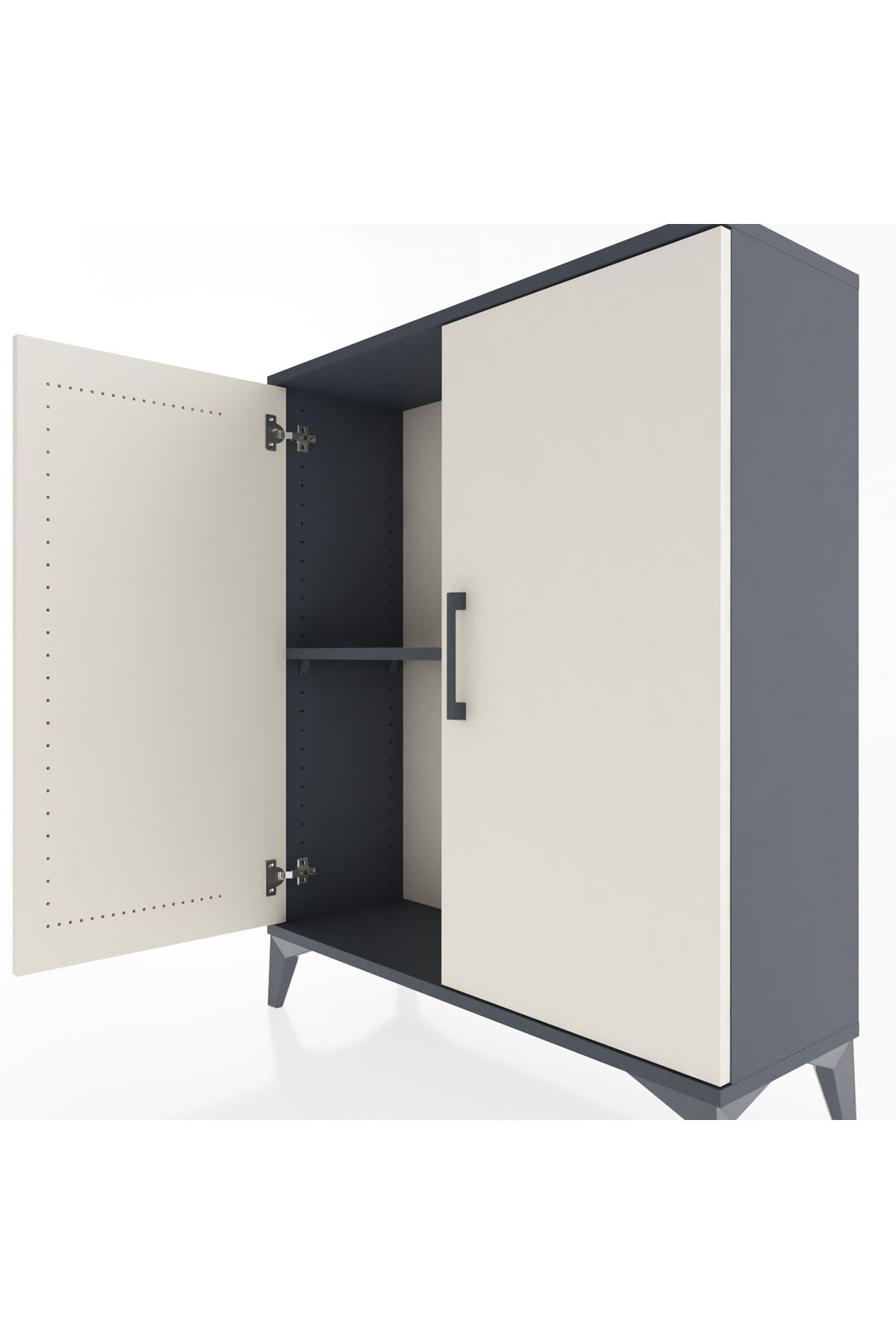 Arges Şifonyer Tek Raflı 2 Kapaklı 88x30x106 Antrasit-Aytaşı