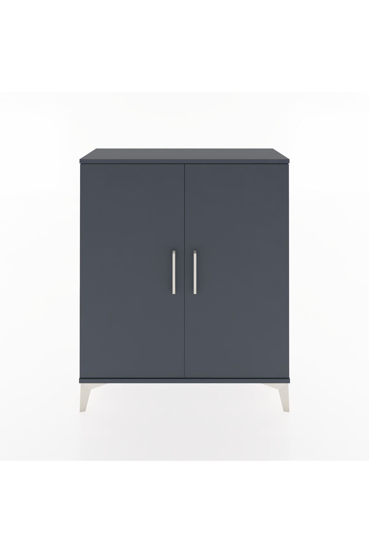 Arges Şifonyer Tek Raflı 2 Kapaklı 88x30x106 Antrasit-Antrasit