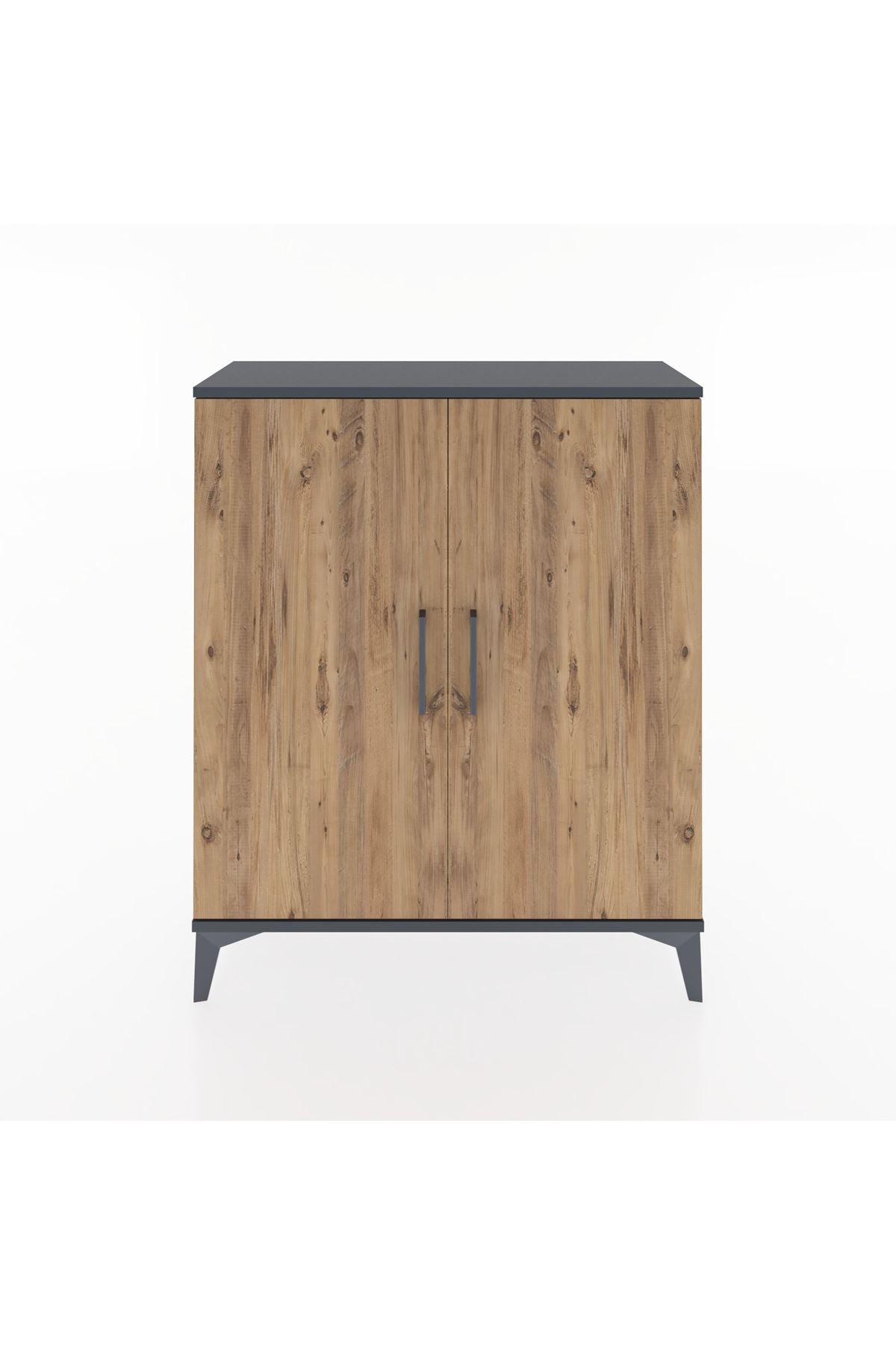 Arges Şifonyer Tek Raflı 2 Kapaklı 88x30x106 Antrasit-Çam