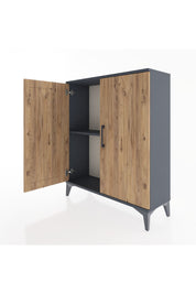 Arges Şifonyer Tek Raflı 2 Kapaklı 88x30x106 Antrasit-Çam