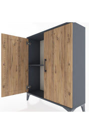 Arges Şifonyer Tek Raflı 2 Kapaklı 88x30x106 Antrasit-Çam