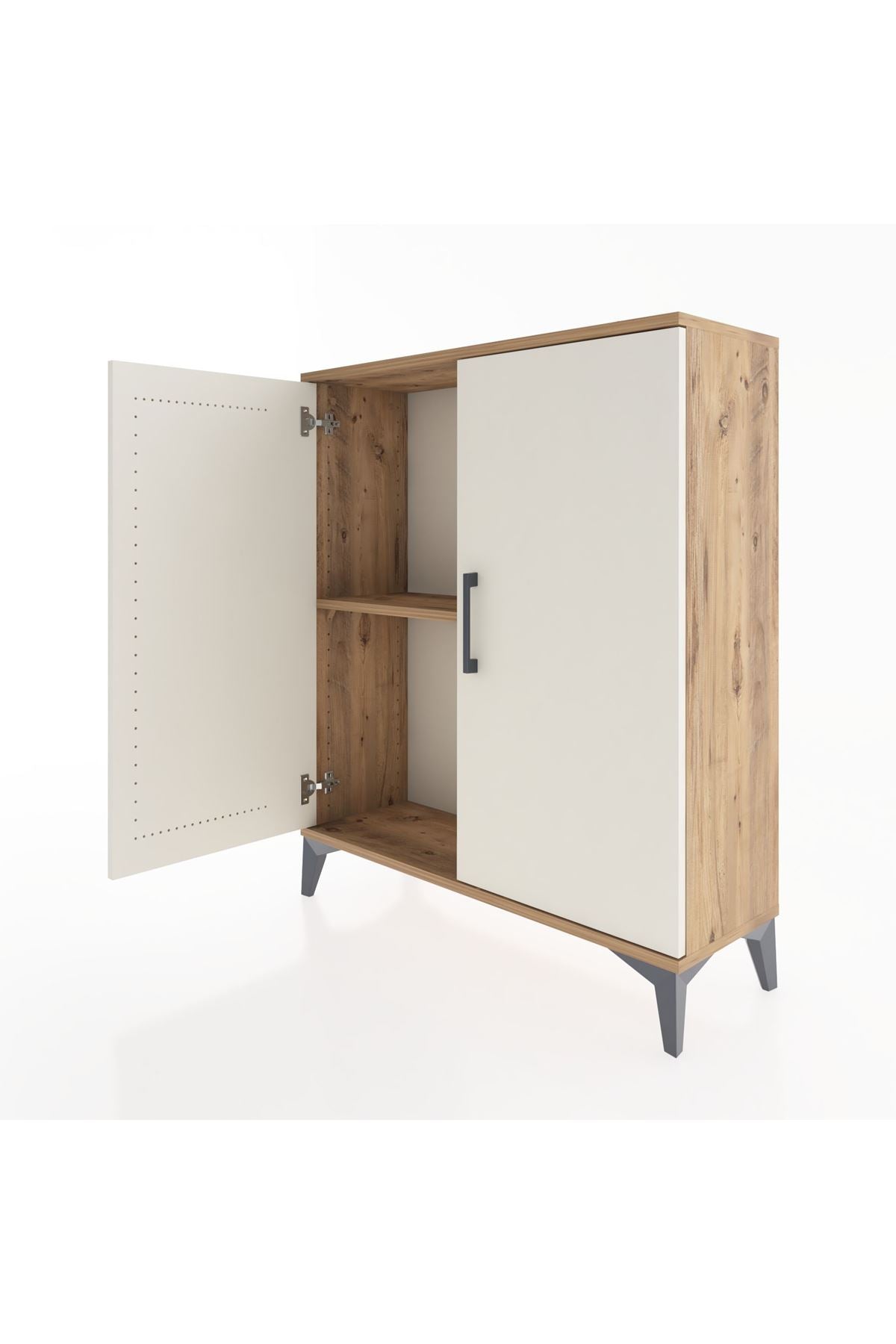 Arges Şifonyer Tek Raflı 2 Kapaklı 88x30x106 Çam-Aytaşı