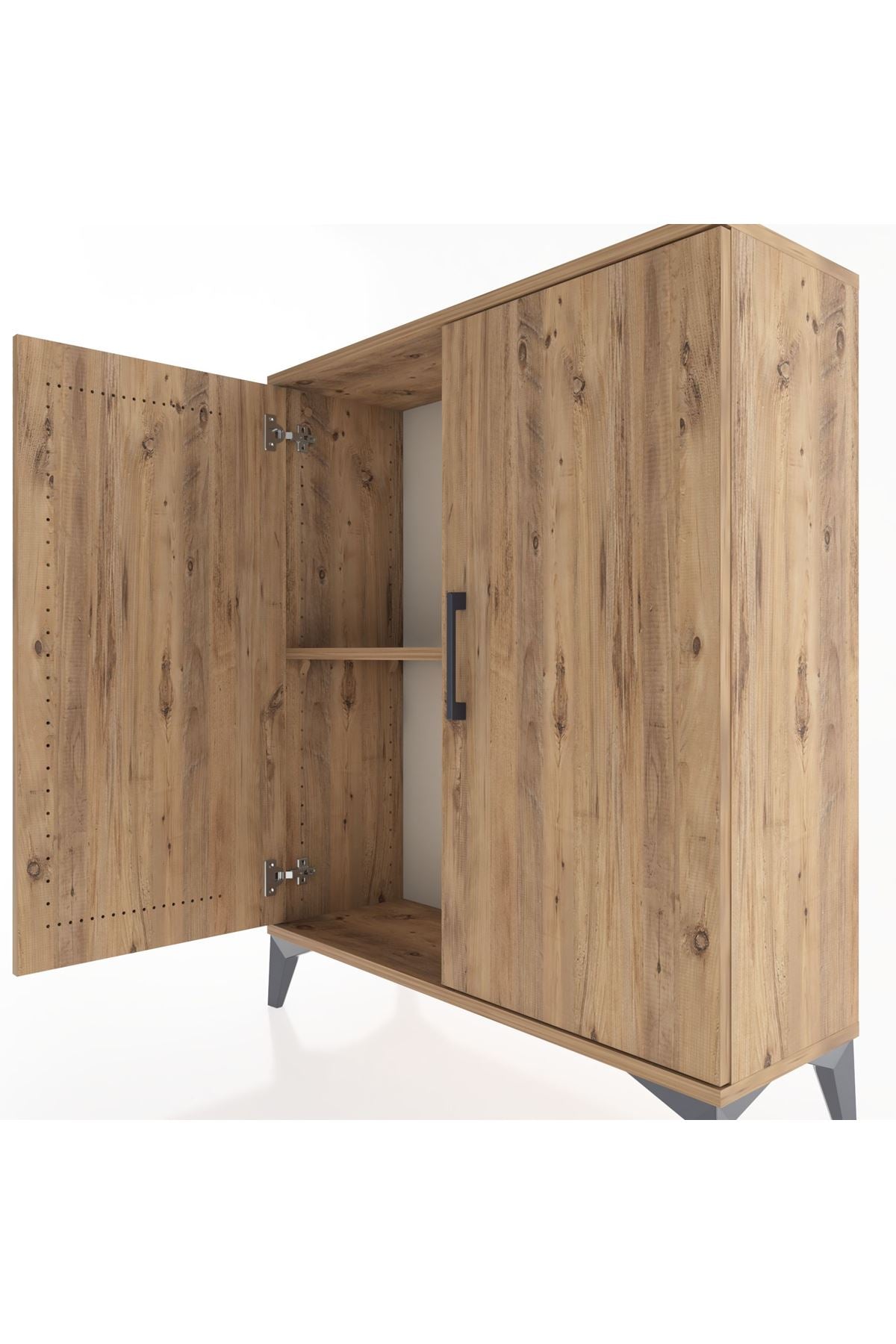 Arges Şifonyer Tek Raflı 2 Kapaklı 88x30x106 Çam-Çam