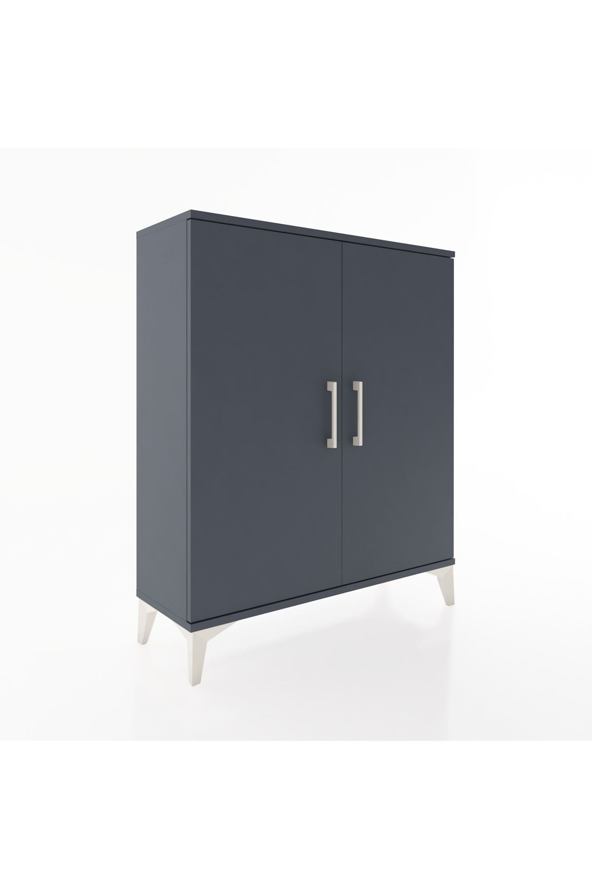 Arges Şifonyer 2 Raflı 2 Kapaklı 88x30x106 Antrasit-Antrasit