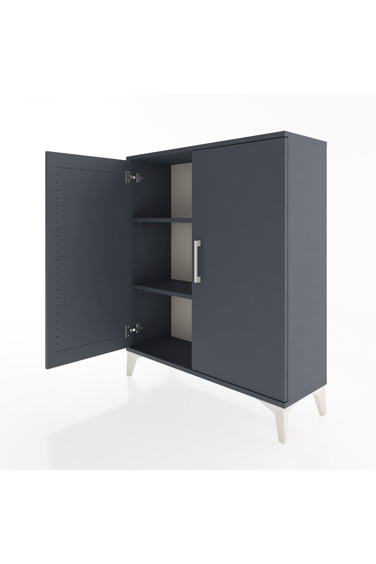 Arges Şifonyer 2 Raflı 2 Kapaklı 88x30x106 Antrasit-Antrasit