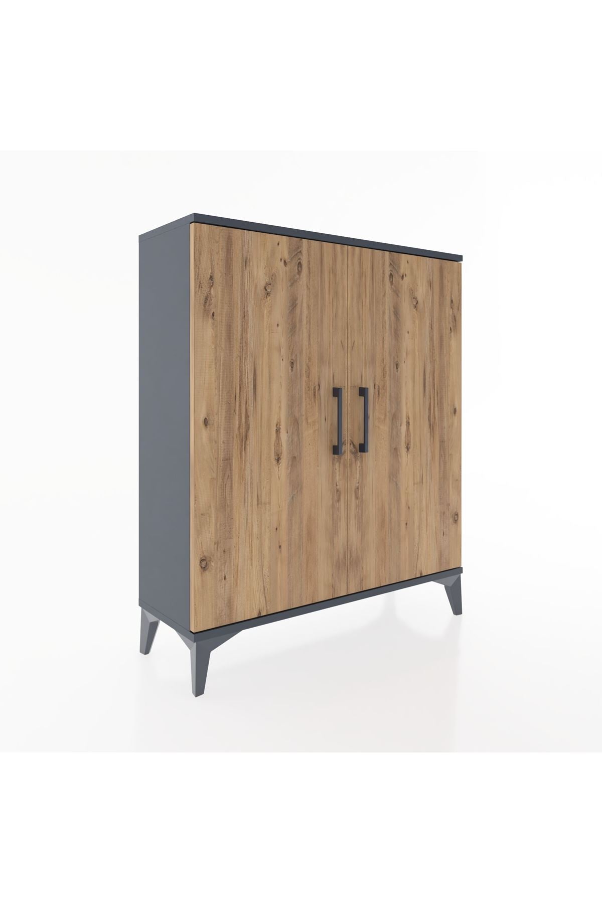 Arges Şifonyer 2 Raflı 2 Kapaklı 88x30x106 Antrasit-Çam