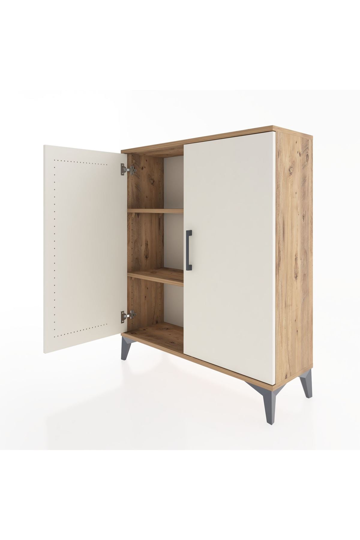 Arges Şifonyer 2 Raflı 2 Kapaklı 88x30x106 Çam-Aytaşı