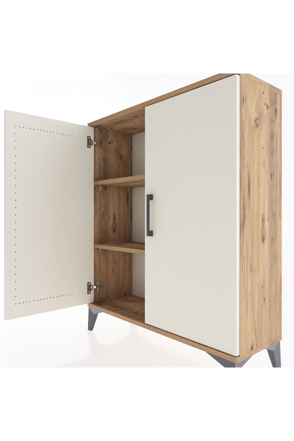 Arges Şifonyer 2 Raflı 2 Kapaklı 88x30x106 Çam-Aytaşı