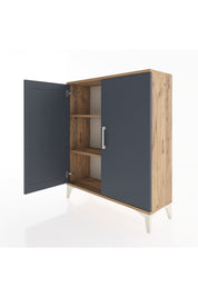 Arges Şifonyer 2 Raflı 2 Kapaklı 88x30x106 Çam-Antrasit