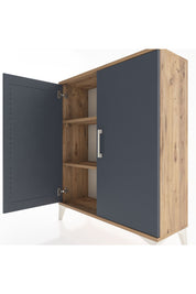 Arges Şifonyer 2 Raflı 2 Kapaklı 88x30x106 Çam-Antrasit