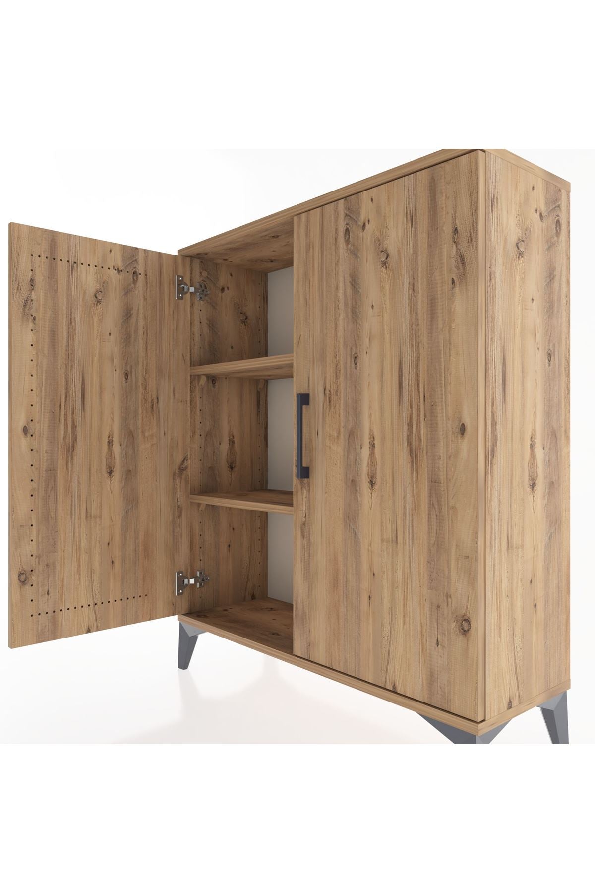 Arges Şifonyer 2 Raflı 2 Kapaklı 88x30x106 Çam-Çam