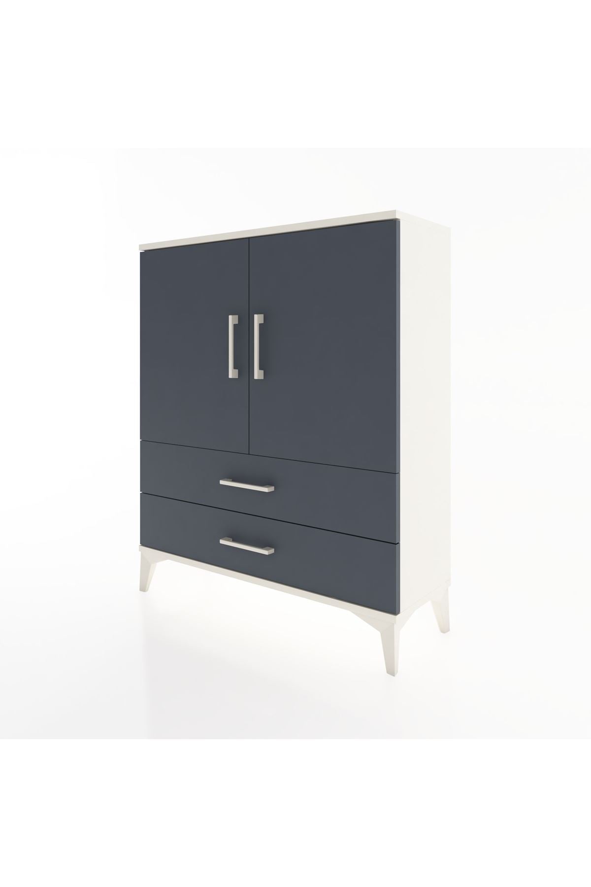 Arges Şifonyer 2 Raflı 2 Çekmeceli 2 Kapaklı 88x30x106 Aytaşı-Antrasit