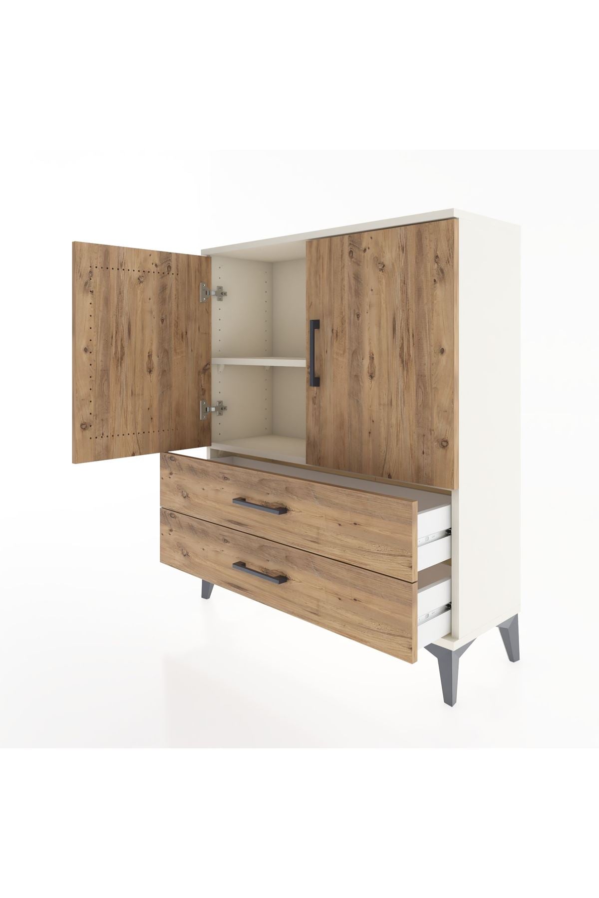 Arges Şifonyer 2 Raflı 2 Çekmeceli 2 Kapaklı 88x30x106 Aytaşı-Çam