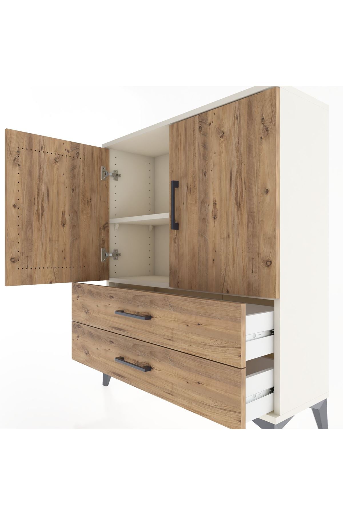 Arges Şifonyer 2 Raflı 2 Çekmeceli 2 Kapaklı 88x30x106 Aytaşı-Çam