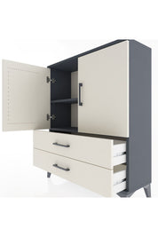 Arges Şifonyer 2 Raflı 2 Çekmeceli 2 Kapaklı 88x30x106 Antrasit-Aytaşı