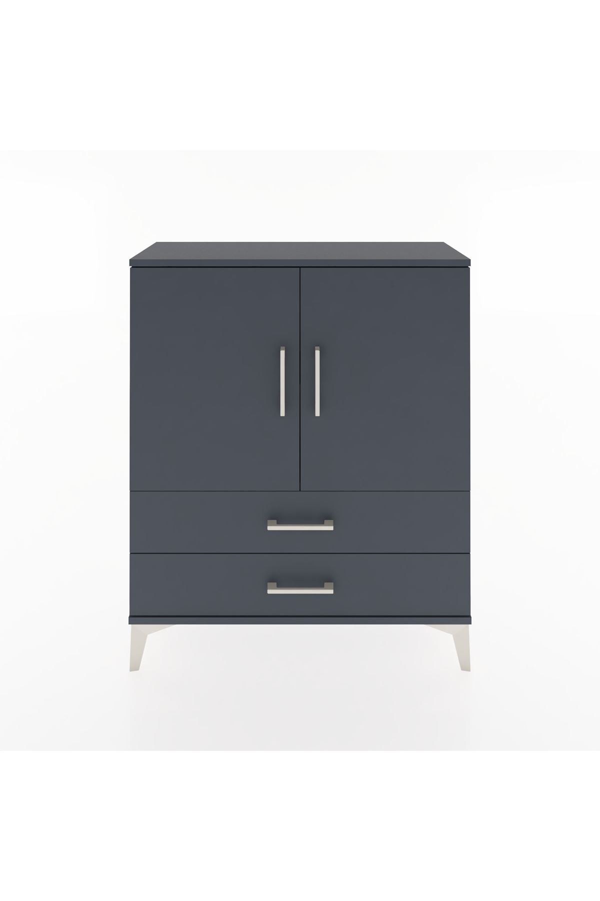 Arges Şifonyer 2 Raflı 2 Çekmeceli 2 Kapaklı 88x30x106 Antrasit-Antrasit