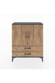 Arges Şifonyer 2 Raflı 2 Çekmeceli 2 Kapaklı 88x30x106 Antrasit-Çam