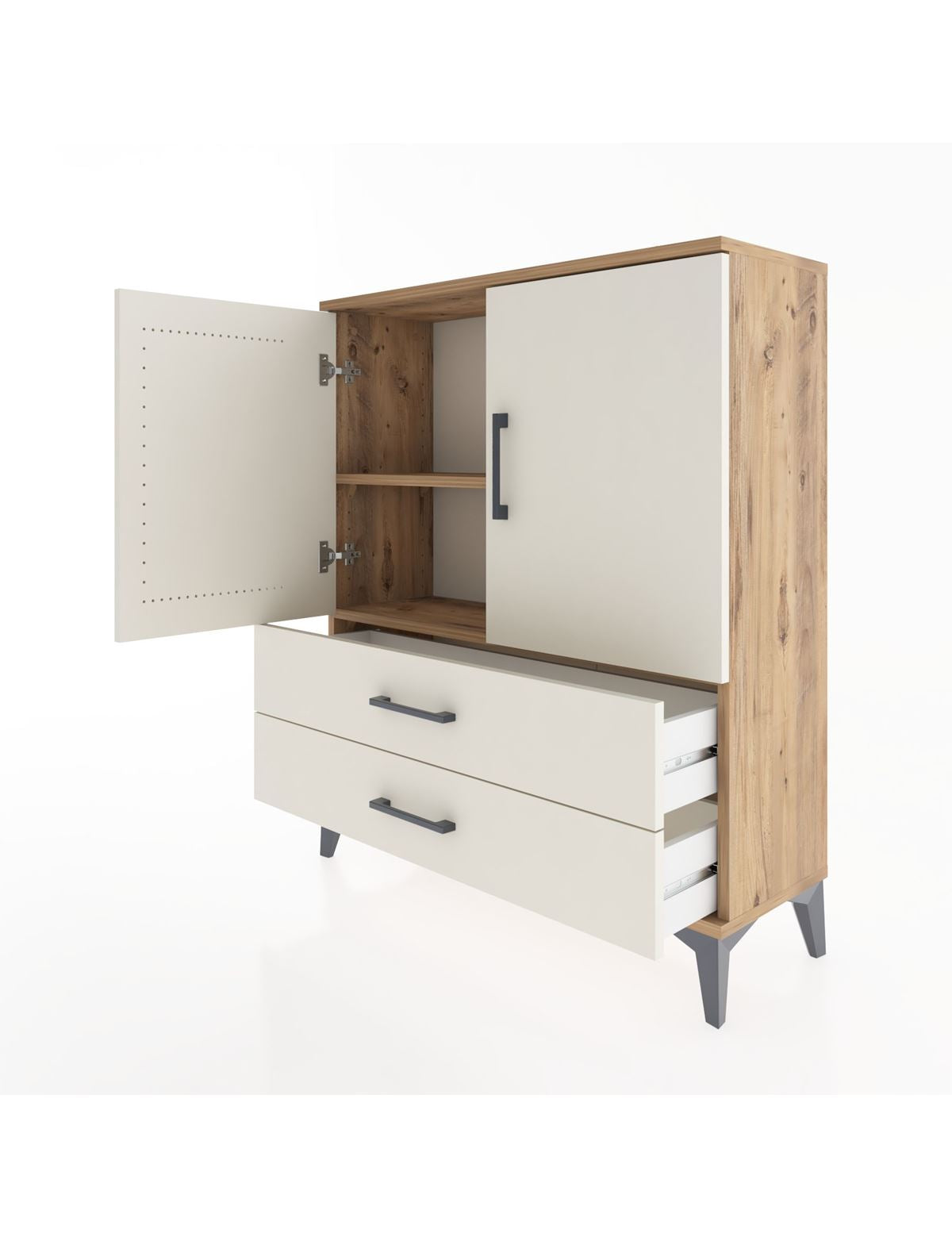 Arges Şifonyer 2 Raflı 2 Çekmeceli 2 Kapaklı 88x30x106 - S05M006V7A