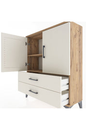 Arges Şifonyer 2 Raflı 2 Çekmeceli 2 Kapaklı 88x30x106 Çam-Aytaşı