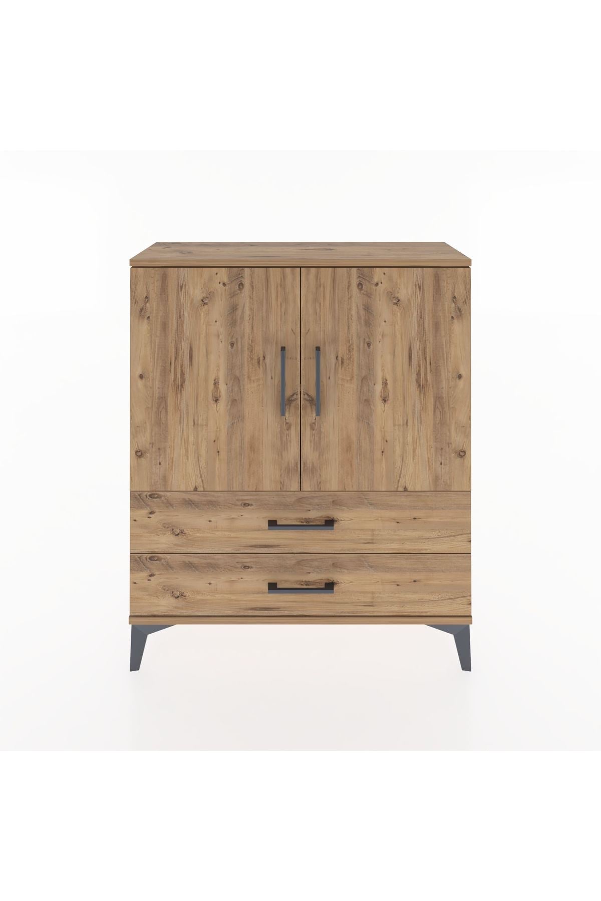 Arges Şifonyer 2 Raflı 2 Çekmeceli 2 Kapaklı 88x30x106 Çam-Çam