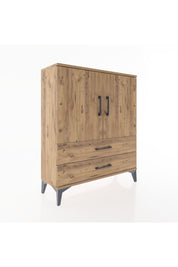 Arges Şifonyer 2 Raflı 2 Çekmeceli 2 Kapaklı 88x30x106 Çam-Çam