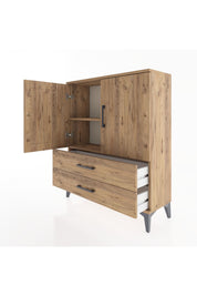 Arges Şifonyer 2 Raflı 2 Çekmeceli 2 Kapaklı 88x30x106 Çam-Çam