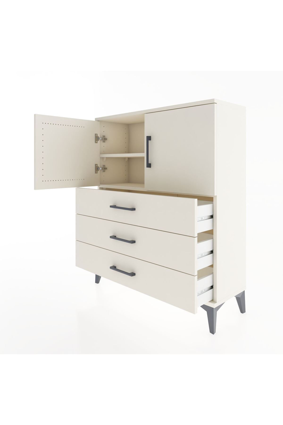 Arges Şifonyer 2 Raflı 3 Çekmeceli 2 Kapaklı 88x30x106 Aytaşı-Aytaşı