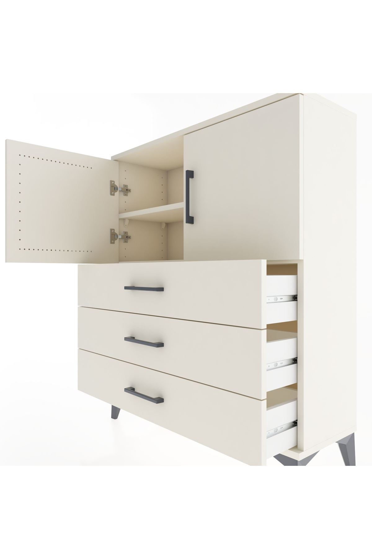 Arges Şifonyer 2 Raflı 3 Çekmeceli 2 Kapaklı 88x30x106 Aytaşı-Aytaşı