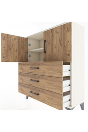 Arges Şifonyer 2 Raflı 3 Çekmeceli 2 Kapaklı 88x30x106 Aytaşı-Çam