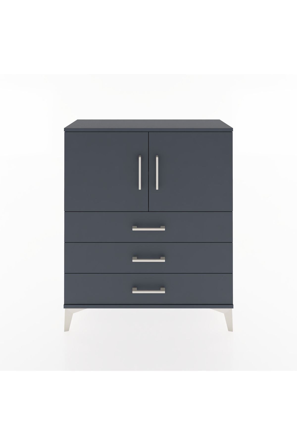 Arges Şifonyer 2 Raflı 3 Çekmeceli 2 Kapaklı 88x30x106 Antrasit-Antrasit