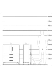 Arges Şifonyer 2 Raflı 3 Çekmeceli 2 Kapaklı 88x30x106 Antrasit-Antrasit
