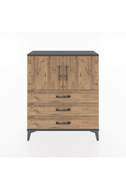 Arges Şifonyer 2 Raflı 3 Çekmeceli 2 Kapaklı 88x30x106 Antrasit-Çam