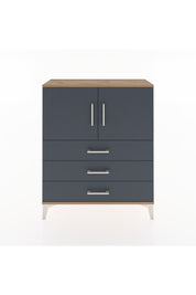 Arges Şifonyer 2 Raflı 3 Çekmeceli 2 Kapaklı 88x30x106 Çam-Antrasit