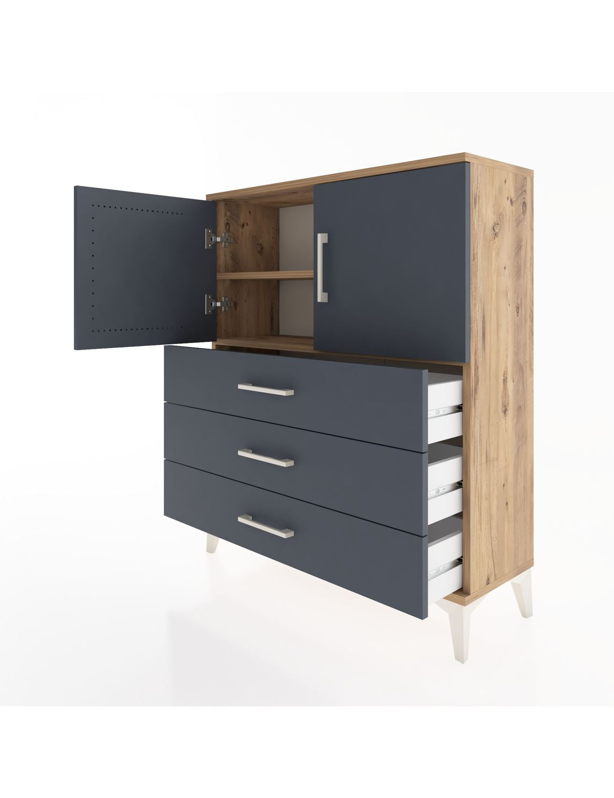 Arges Şifonyer 2 Raflı 3 Çekmeceli 2 Kapaklı 88x30x106 - S05M007V8A