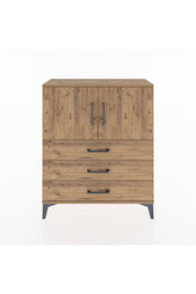 Arges Şifonyer 2 Raflı 3 Çekmeceli 2 Kapaklı 88x30x106 Çam-Çam