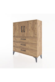 Arges Şifonyer 2 Raflı 3 Çekmeceli 2 Kapaklı 88x30x106 Çam-Çam