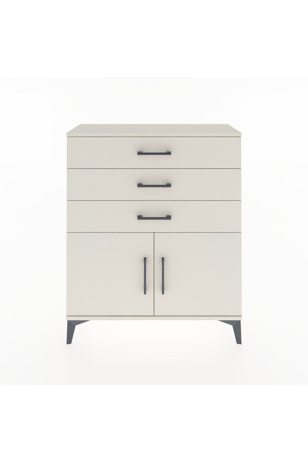 Arges Şifonyer Tek Raflı 3 Çekmeceli 2 Kapaklı 88x30x106 Aytaşı-Aytaşı