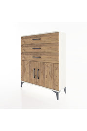 Arges Şifonyer Tek Raflı 3 Çekmeceli 2 Kapaklı 88x30x106 Aytaşı-Çam