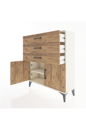 Arges Şifonyer Tek Raflı 3 Çekmeceli 2 Kapaklı 88x30x106 Aytaşı-Çam