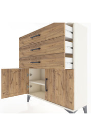 Arges Şifonyer Tek Raflı 3 Çekmeceli 2 Kapaklı 88x30x106 Aytaşı-Çam